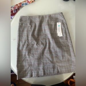 Tribal Gray Plaid Pencil Skirt